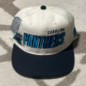 NOS Vintage Carolina Panthers NFL ProLine Ivory Shadow Embroidered Snap Back Cap